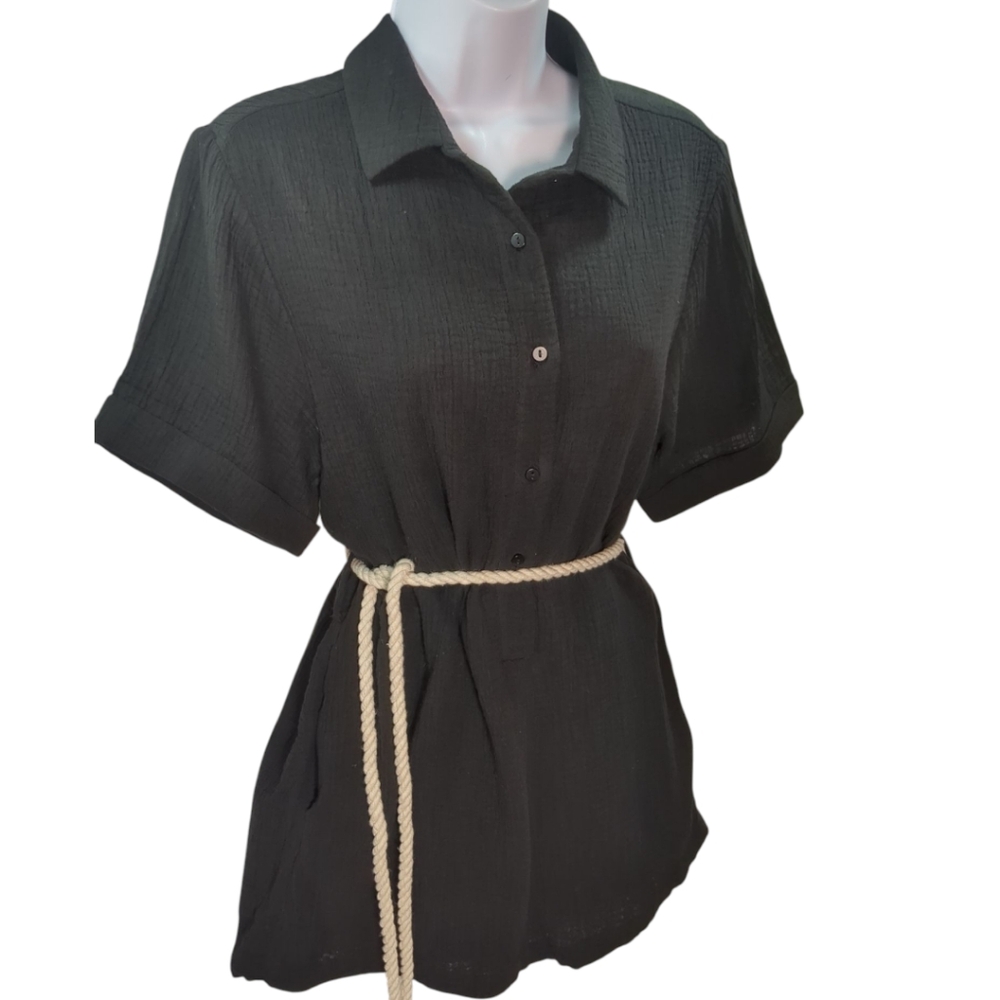 The Handloom LA Mia Romper Black Cotton with Rope Belt SZ S/M - Picture 10 of 10